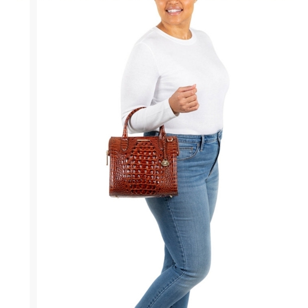 💜🔹️ Brahmin🔹️ Rare🔥 Small Caroline Ultraviolet Altair  Leather + Wallet Set - Picture 5 of 16